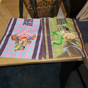 One Piece Anime Set of 2 Tote Bags Featuring Usopp & Tony Tony Chopper